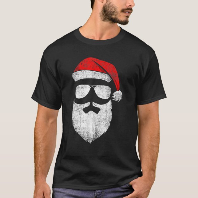 Camiseta Papai Noel encara óculos escuros com Cristo de bar (Frente)