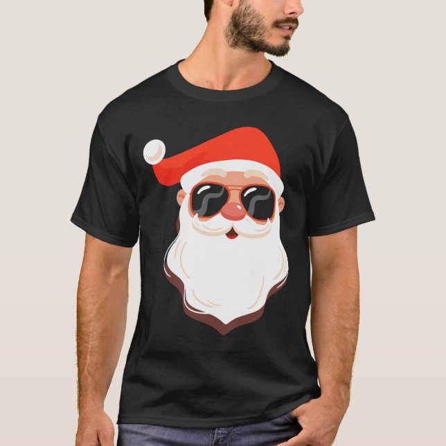 Camiseta Papai Noel Enfrenta Pulmões Com O Cristo Divertido (Frente)