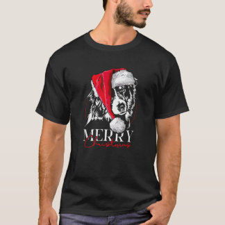 Camiseta Papai Noel engraçado Aussie Australian Shepherd Na