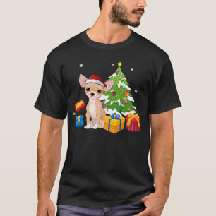 Camiseta Papai Noel Engraçado Cachorro Chihuahua Árvore de