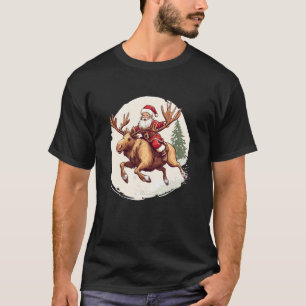 Camiseta Papai Noel engraçado com animal alce para amantes