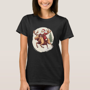Camiseta Papai Noel engraçado com animal alce para amantes