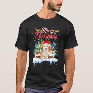 Camiseta Papai Noel Engraçado Corgi Cachorro Feliz Natal Ho