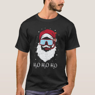 Camiseta Papai Noel Engraçado de Mergulho H2O H2O H2O Piada