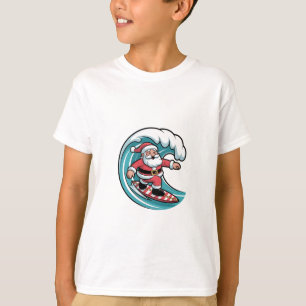 Camiseta Papai Noel engraçado de Natal Prancha de Surfe Sur