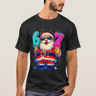 Camiseta Papai Noel engraçado diz seis sete 67 meme Natal X