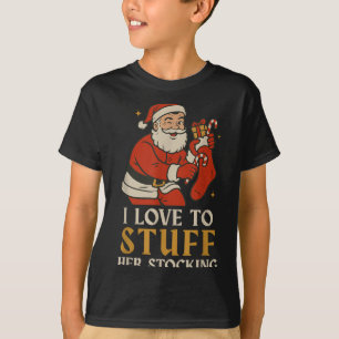 Camiseta Papai Noel Engraçado Eu Adoro Encher Sua Bolsa Toc