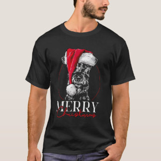 Camiseta Papai Noel engraçado Irish Terrier Feliz Natal Mãe