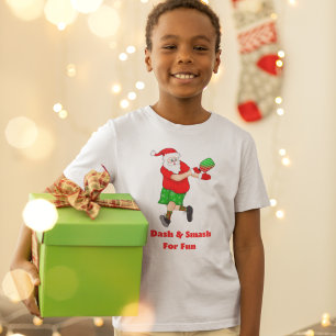 Camiseta Papai Noel Engraçado Jogando Pickleball Eu Dou Das