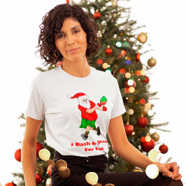 Camiseta Papai Noel Engraçado Jogando Pickleball Eu Dou Das