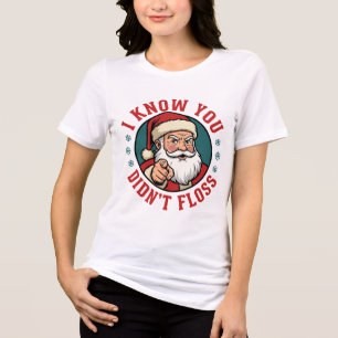 Camiseta Papai Noel Engraçado Não Usou Fio Dental Dentista 