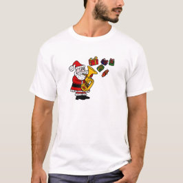 Camiseta Papai Noel engraçado que joga a arte do Natal da