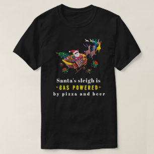 Camiseta Papai Noel Engraçado Seu Trenó é um Natal a Gás