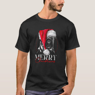 Camiseta Papai Noel engraçado Shar Pei chinês Feliz Natal c
