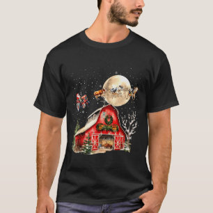 Camiseta Papai Noel engraçado Trator Vacas Fazenda Agricult