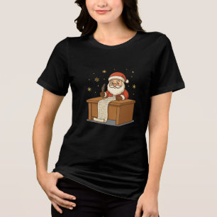 Camiseta Papai Noel Escrevendo a Lista de Travessos ou Bonz