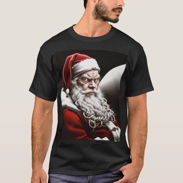 Camiseta Papai Noel escuro e intenso (Frente)