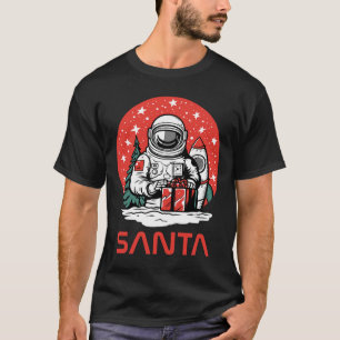 Camiseta Papai Noel Espacial Astronauta Cosmos Apresenta C