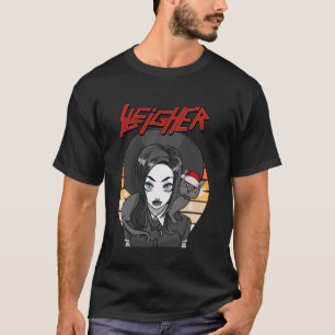 Camiseta Papai Noel Esquiador Metal Natal Engraçado Goth Gi
