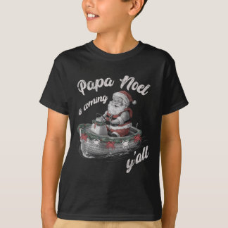 Camiseta Papai Noel Está Chegando Cajun Natal Luisiana