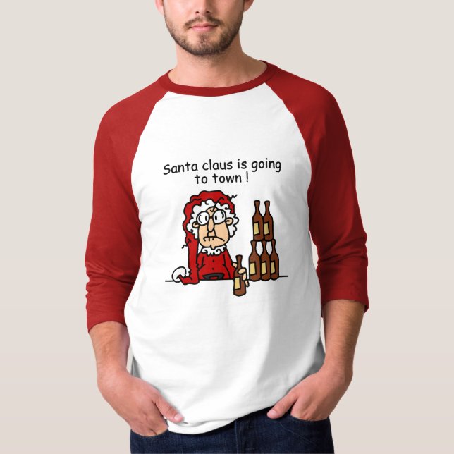 Camiseta Papai Noel está indo para a cidade (Frente)
