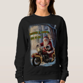 Camiseta Papai Noel está pilotando uma Motocicleta para o N