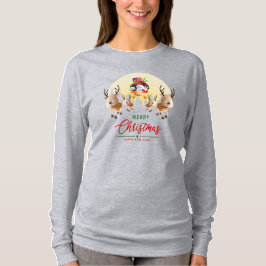 Camiseta Papai Noel está vindo | Capa longa feminina