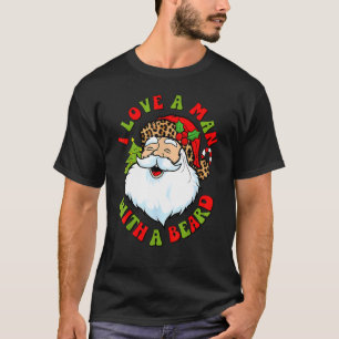 Camiseta Papai Noel, Eu Amo Um Homem Com Uma Barba Bestial,