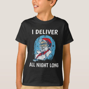 Camiseta Papai Noel Eu Entrego a Noite Toda Engraçado Papai