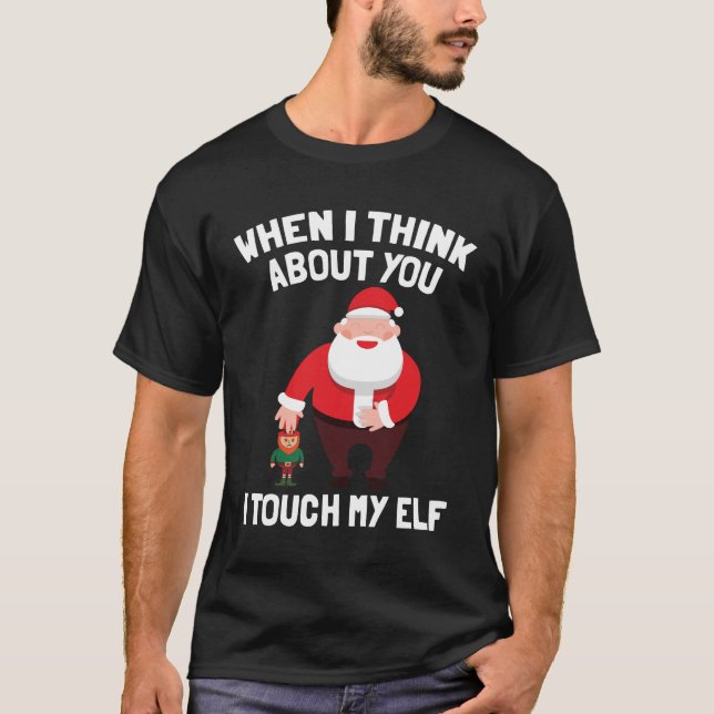 Camiseta Papai Noel eu toco em meu presente engraçado do (Frente)
