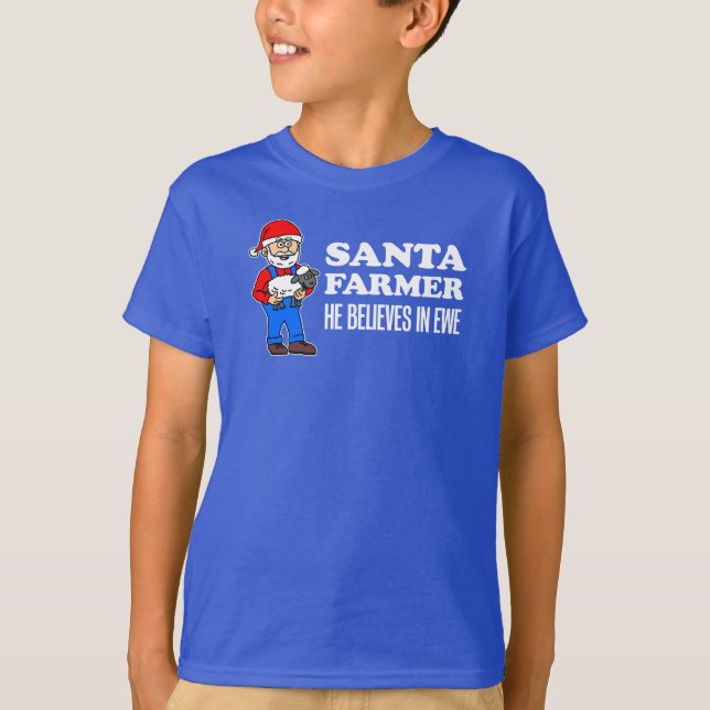 Camiseta Papai noel Farmer Acredita No Ewe Pun (Frente)