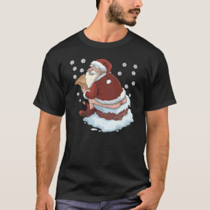 Camiseta Papai Noel Fazendo Cocô Pelo Chaminé Presente Feio