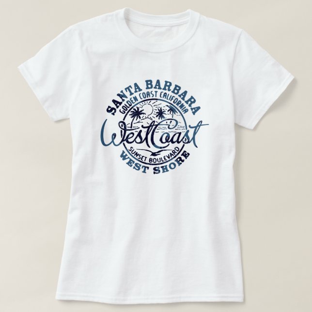 Camiseta Papai noel feminino Barbara West Coast (Frente do Design)