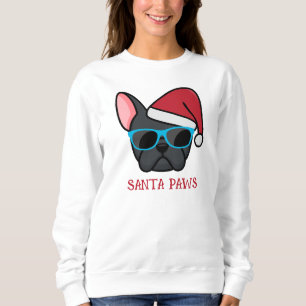 Camiseta Papai Noel francês preto engraçado Natal Patas Chr