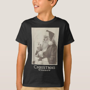 Camiseta Papai Noel fumante, Espírito Natalino Divertido