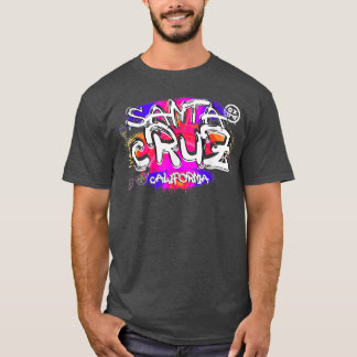 Camiseta Papai noel Grafite Design Retro Cruz Califórnia