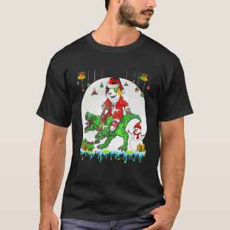 Camiseta Papai noel Guiné Porco Andando T Rex Luzes De Nata