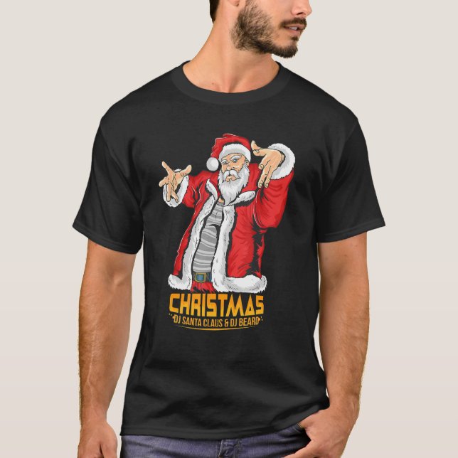 Camiseta Papai Noel Hip Hop DJ Music Xmas Pajama Natal (Frente)