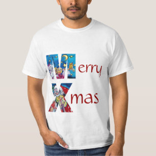 CAMISETA PAPAI NOEL INSPIRADO QUE JOGA O MONOGRAMA DO XMAS