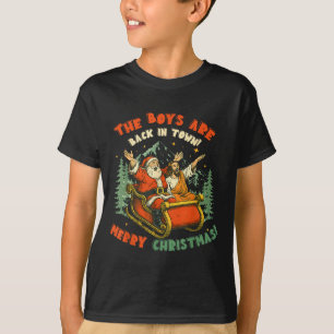 Camiseta Papai Noel & Jesus Voltaram à Cidade Feliz Natal, 