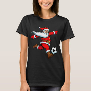 Camiseta Papai Noel joga futebol Natal esportes mulheres ho