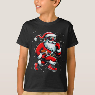Camiseta Papai Noel Jogando Futebol Homens Meninos Futebol
