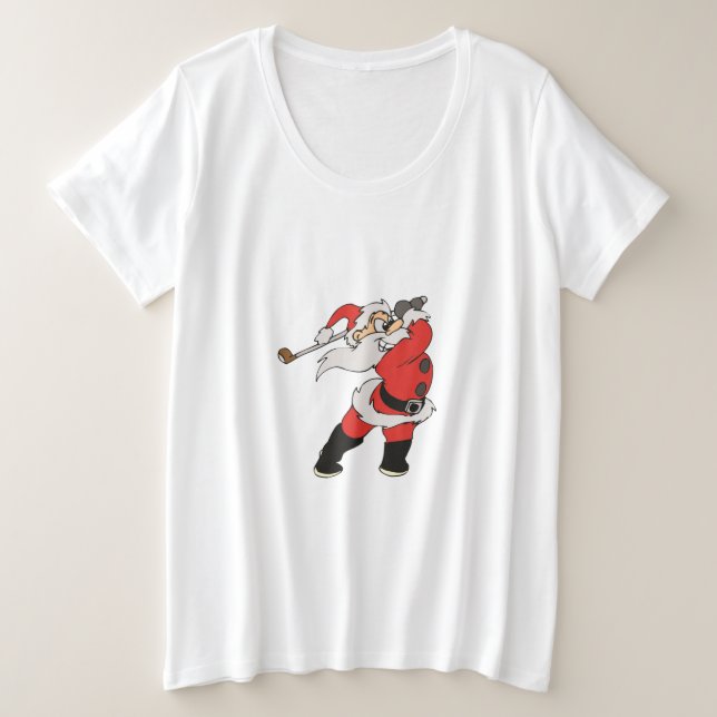 Camiseta Papai Noel jogando golfe (Frente do Design)