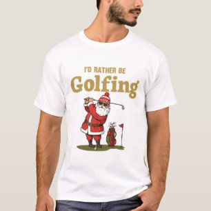 Camiseta Papai Noel Jogando Golfe