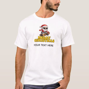 Camiseta Papai Noel Legal Andando de Skate Feliz Natal