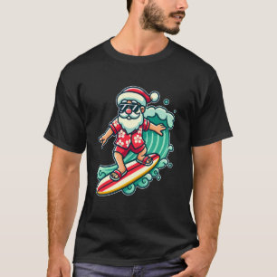 Camiseta Papai Noel Legal Surfando Natal em Julho Praia de