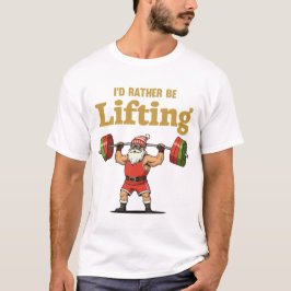 Camiseta Papai Noel Levantando Pesos
