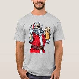 Camiseta Papai Noel Mau, Rocha, Cerveja e Charuto
