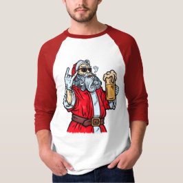 Camiseta Papai Noel Mau, Rocha, Cerveja e Charuto