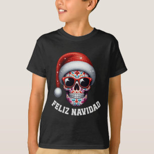 Camiseta Papai Noel México Caveira Natal Mexicano Feliz Nav